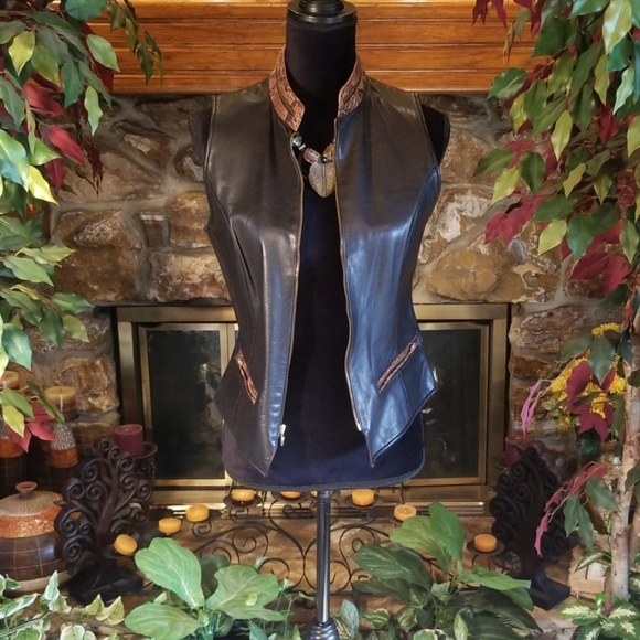 Cache Jackets & Blazers - 💼Cache Leather & Snakeskin Vest